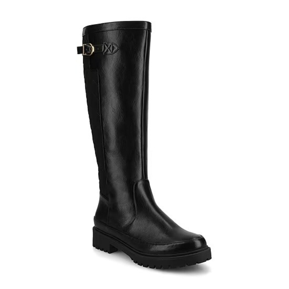 Journee Zemmie Womens Black Wide Calf Quilted Knee High Boots Size 7.5 NWT